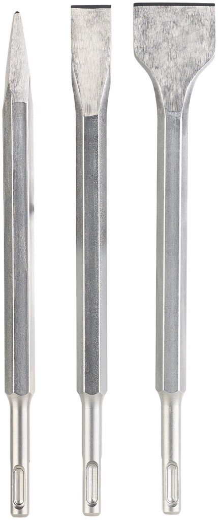 3-teiliges Meissel-Set für SDS- Plus-System, Spitz-, Flach- & Spatmeissel