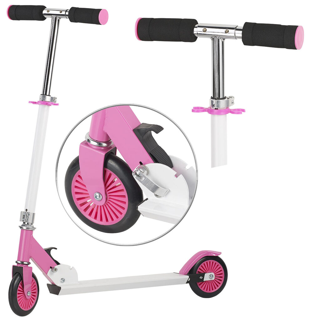Klappbarer City-Roller für Kinder, ultraleicht, max. 50 kg, rosa