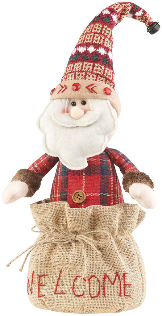 Weihnachtsmann-Türstopper, „Welcome“-Schriftzug, Sandfüllung, 1,1 kg