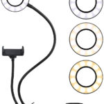 Selfie-Ringlicht mit Smartphone-Halterung und Klemmbefestigung, Ø 9 cm