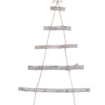 Deko-Holzleiter in Weihnachtsbaum-Form zum Aufhängen, 48 x 78 cm