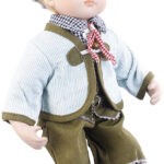 Sammler-Porzellan-Puppe „Anton“ mit bayerischer Tracht, 36 cm