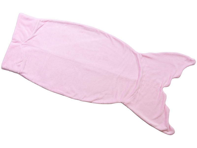Weiche Meerjungfrau-Decke mit Flosse für Kinder, 140 x 60 cm, rosa