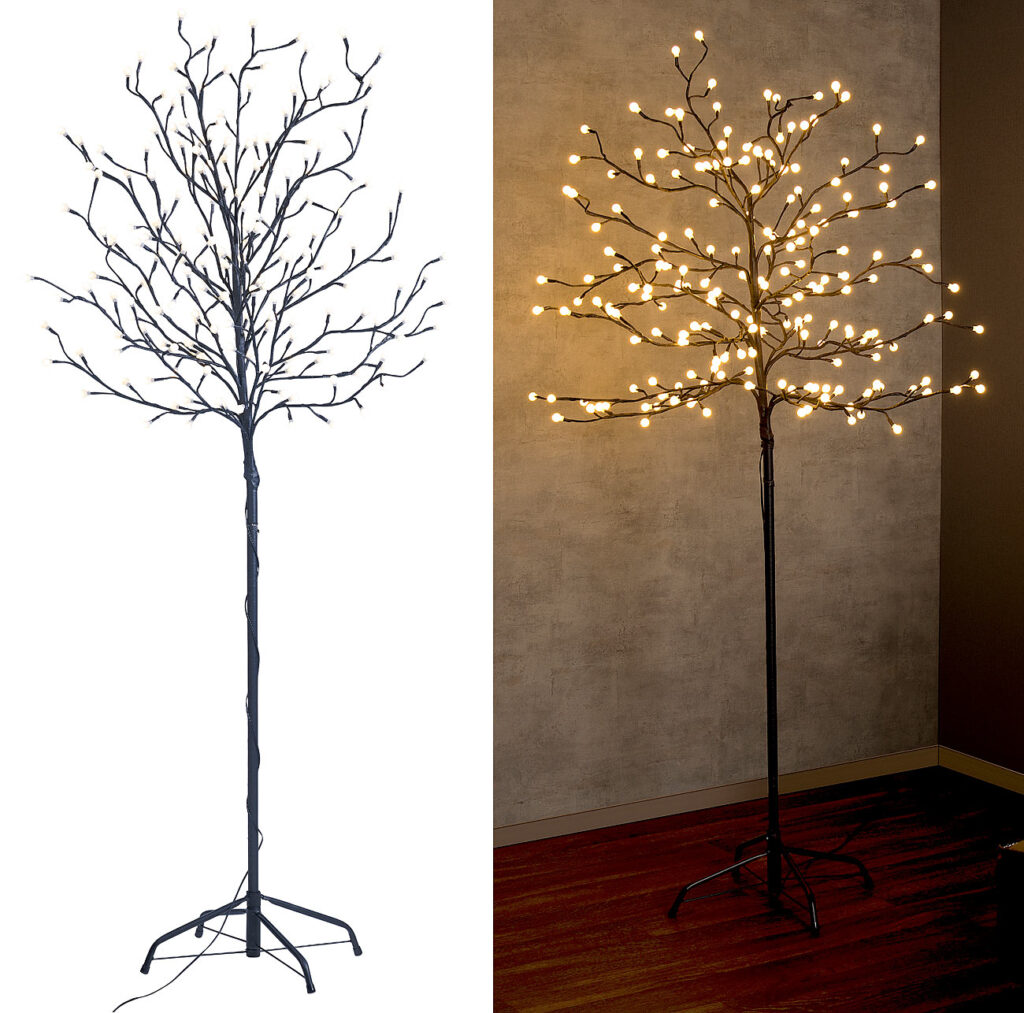 LED-Deko-Baum mit 200 beleuchteten Knospen, 150 cm, drinnen & draussen