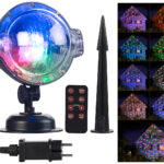 LED-Kugellampe mit Schneefall-Effekt und Timer, weiss + RGB, IP44