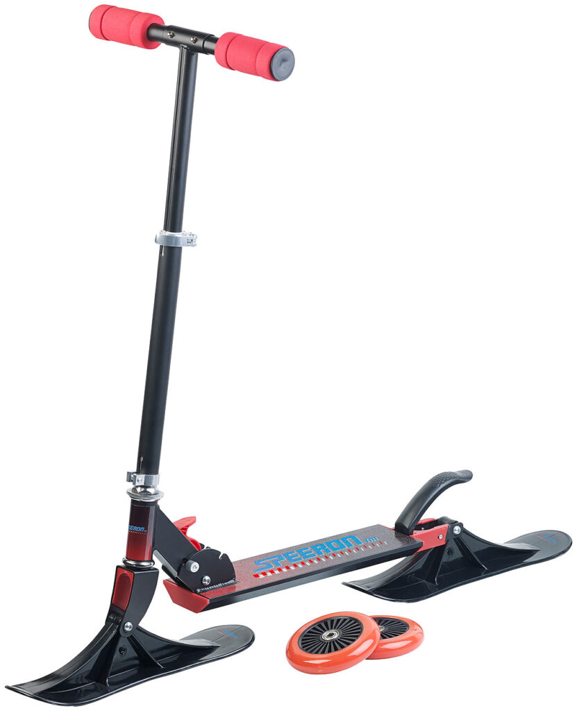 Klappbarer 2in1-Tretroller und -Snowkick-Schlitten für Kinder, 125 mm