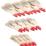 30-teiliges Flachpinsel-Set mit Holzstielen und Naturborsten, 3 Grössen