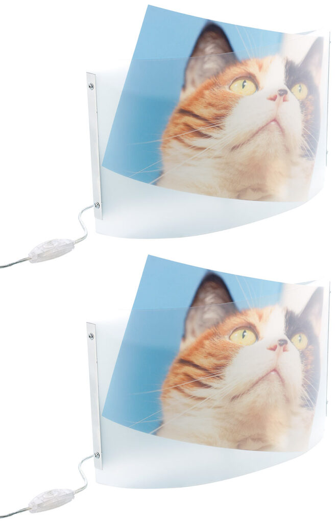 Individuelle Wandlampe bedruckbar mit Ihrem Lieblingsfoto, 2er Set