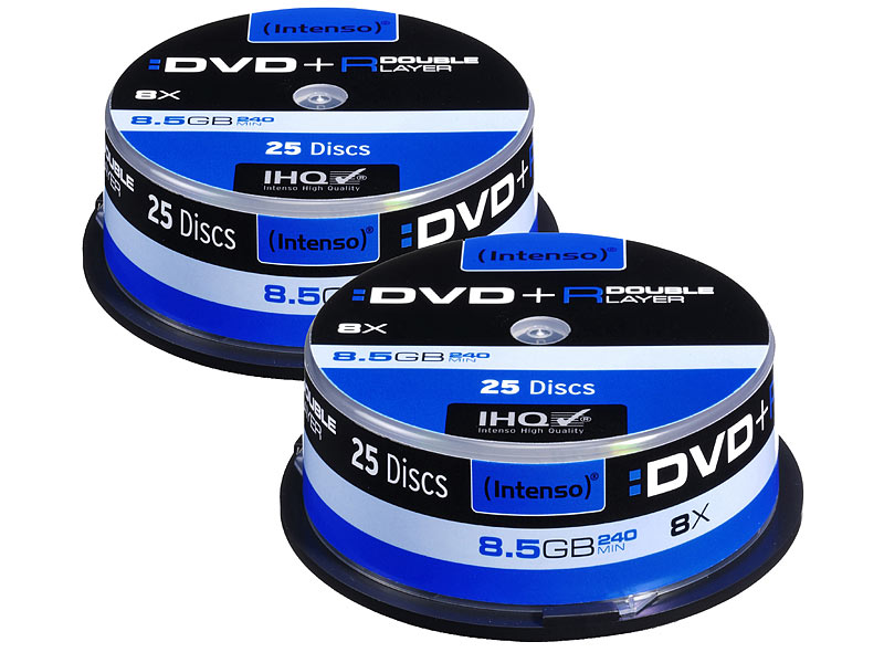 DVD+R 8,5GB 8x Double Layer, 2x 25er-Spindel
