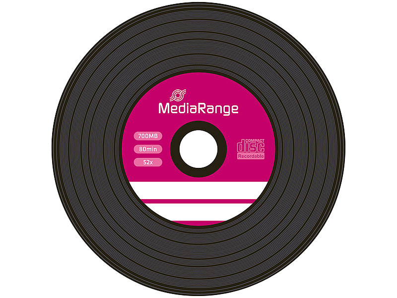 Vinyl-Look CD-R 700MB/80Min 52x, 2x 50er-Spindel