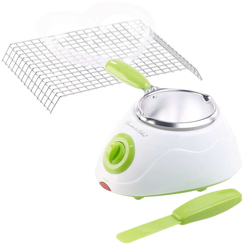 Elektrische Chocolatière, Schokoladen-Schmelztopf-Set mit 32 Teilen