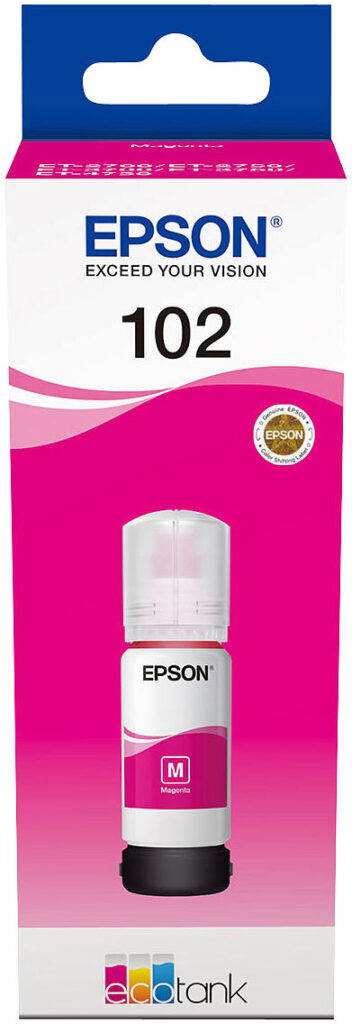 Epson Original-Nachfüll-Tinte C13T03R340, magenta (rot), 102-Serie, 70 ml