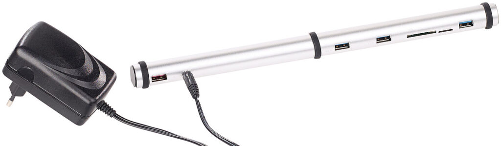 3-fach USB-2.0-Lade-Hub & Dockingstation, BC-1.2-Schnell-Ladeprotokoll