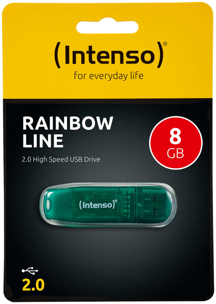 8 GB USB-2.0-Speicherstick Rainbow Line, transparent-grün