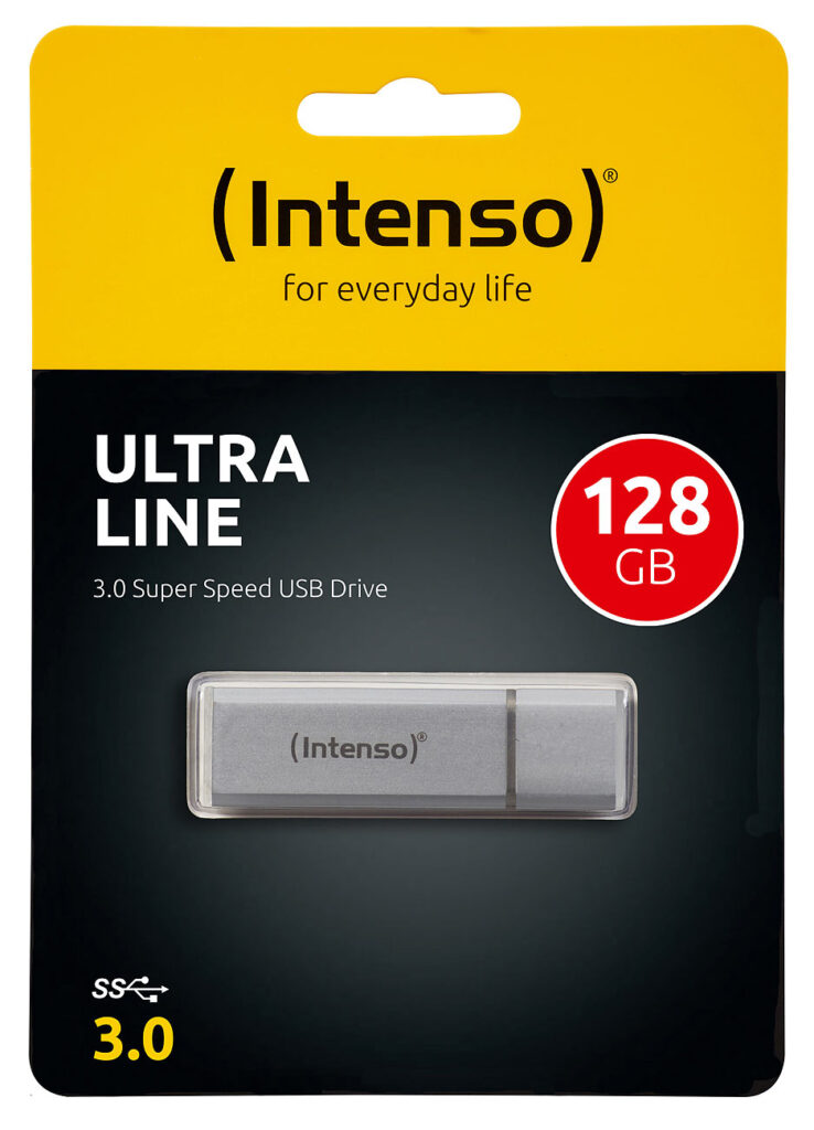 Ultra Line USB-3.0-Speicherstick mit 128 GB, silber