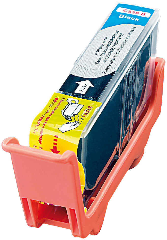 Patrone für CANON (ersetzt CLI-526BK), photo-black mit CHIP