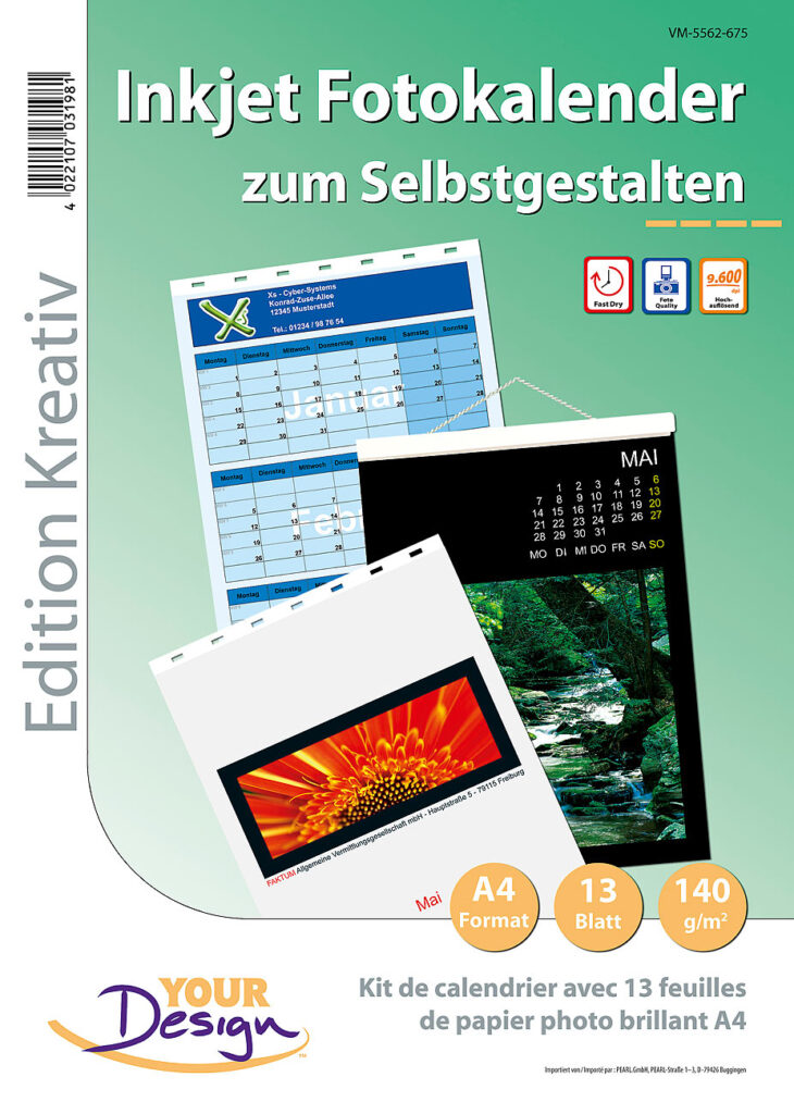 Fotokalender-Set A4 hoch (140g/m²) Fotokalender-Set A4 hoch (140g/m²)