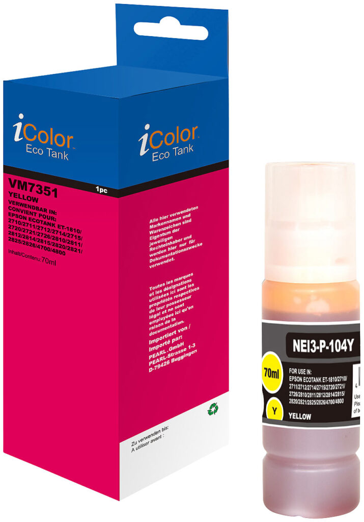 Nachfüll-Tinte für Epson, ersetzt Epson C13T00P440, yellow (gelb)