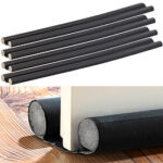 4er-Set Zugluft-Stopper für Türen bis 60mm Dicke, schwarz