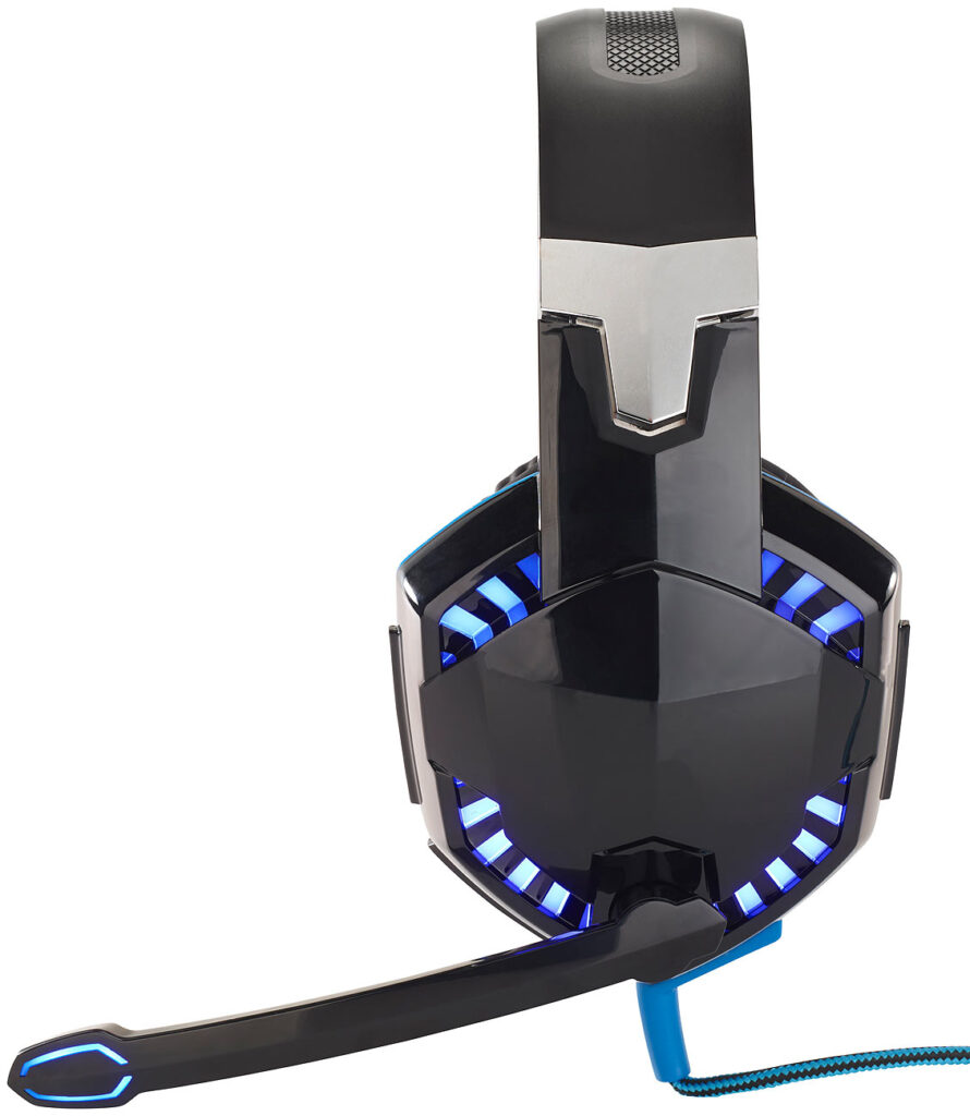 Beleuchtetes Gaming-Headset mit Kabelfernbedienung & Mikrofon-Schalter