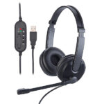 USB-On-Ear-Stereo-Headset für den PC, mit Kabel-Fernbedienung