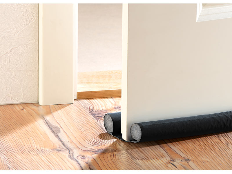 2er-Set Zugluft-Stopper für Türen bis 60 mm Dicke, schwarz