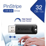 PinStripe USB-3.0-Stick mit 32 GB, schwarz