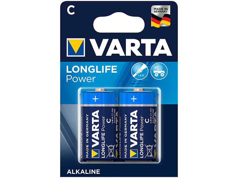Longlife Power Alkaline-Batterie, Typ Baby / C / LR14, 1,5 V, 2er-Set