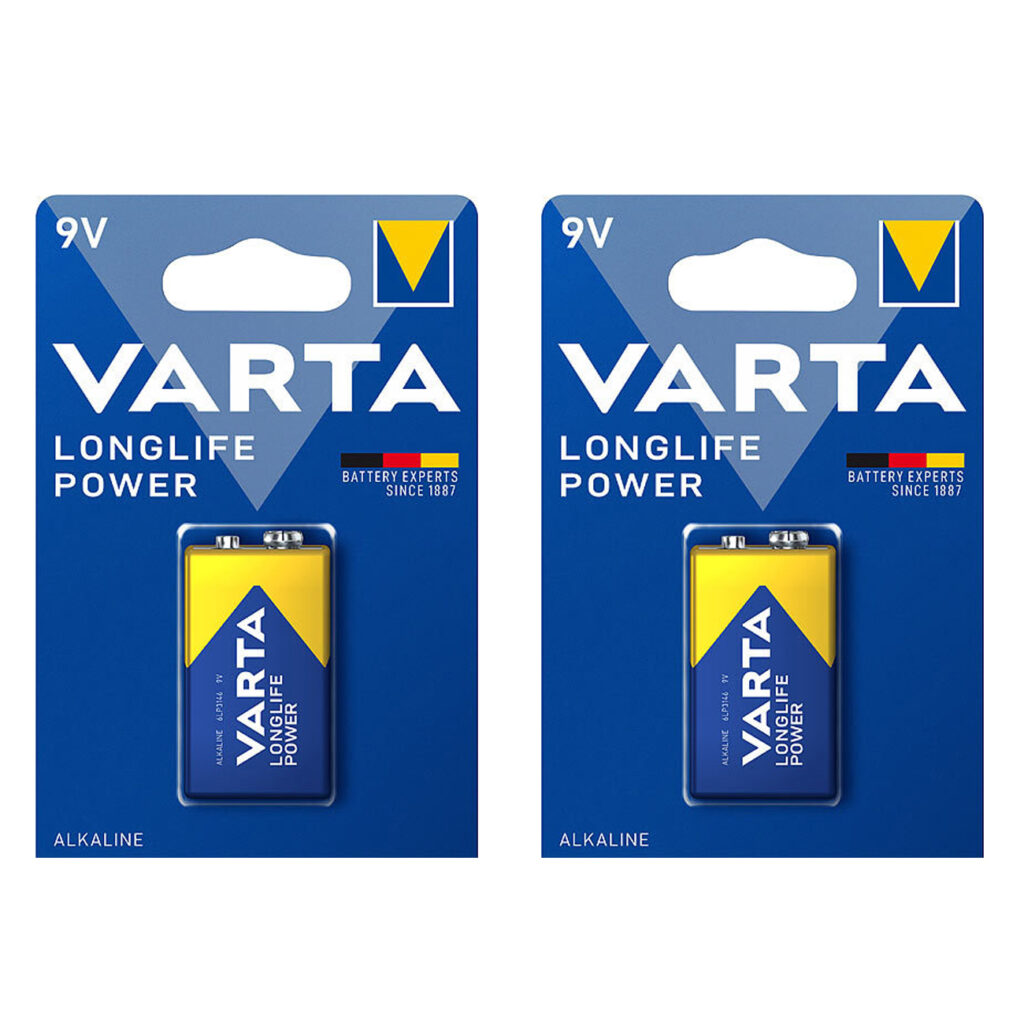 Longlife Power Batterie, Typ 9V/E-Block / 6LR3146, 9 Volt 2er-Set