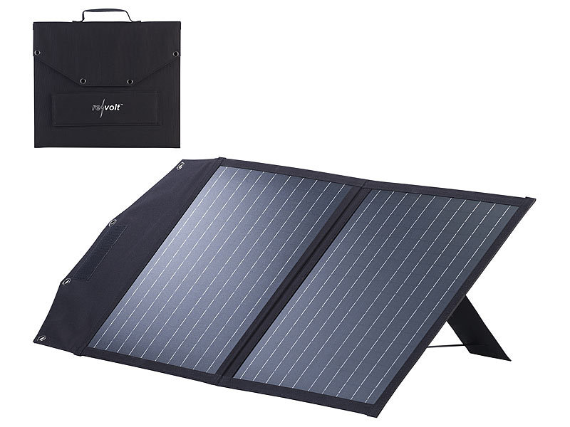 Faltbares Solarpanel, 2 monokristalline Solarzellen, MC4-komp., 50 Watt