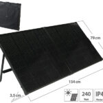 Faltbares Solarpanel mit monokristallinen Zellen, 240 Watt, schwarz