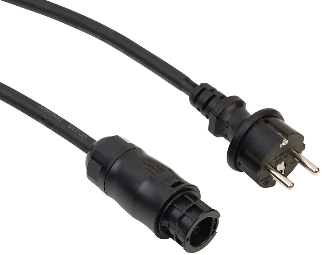 Solar-Einspeise-Kabel Betteri-Buchse auf Schutzkontaktstecker, 4,5 m