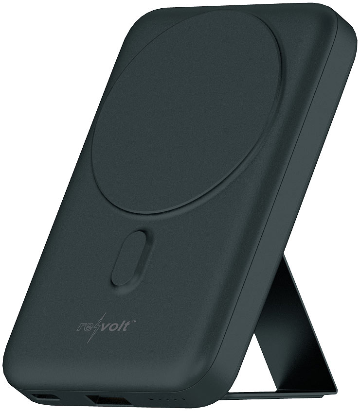 Magnetische Powerbank 10.000 mAh, für Qi & MagSafe, 20 W, Ständer