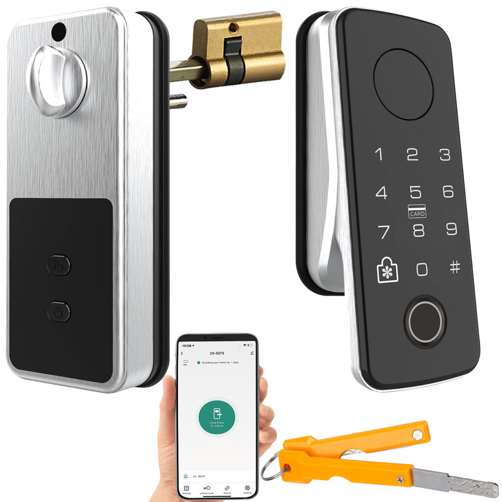 Motorbetriebener ZigBee-Schliesszylinder, Code, Fingerprint, App, IP55