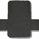 Wende-Schonbezug für 2-Sitzer-Sofa, wasserabweisend, Grau/Schwarz