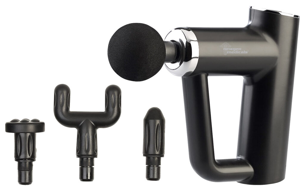 Akku-Hand-Massagegerät, 4 Aufsätze, 6 Stufen, 3,5 Std Laufzeit, Tasche