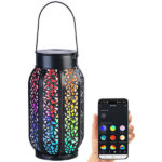 Smarte Solar-Laterne aus Metall mit RGB-CCT-LEDs, App, Bluetooth, IP44
