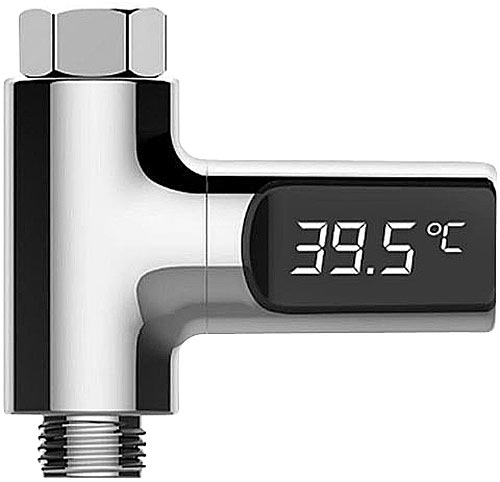 Batterieloses Armatur-Thermometer, LED-Display 360° drehbar, 0-100 °C
