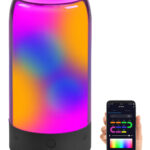 Smarte Stimmungsleuchte mit RGB-IC-LEDs, 15 Modi, WLAN, App, schwarz
