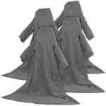 4er-Set Fleece-Kuscheldecken, Ärmel, Mikrofaser, anthrazit, 150 x 200 cm